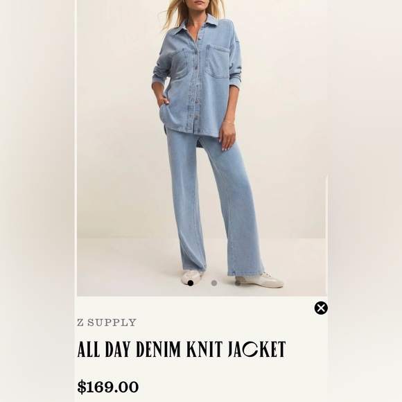 Z SUPPLY ALL DAY COTTON KNIT DENIM BUTTON-UP JACKET SZ.M - Picture 5 of 5